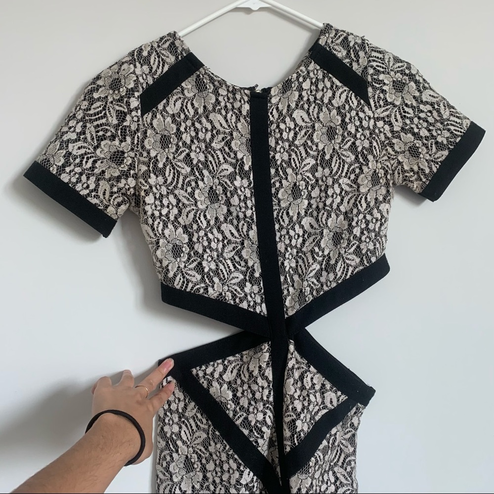 Tobi white lace dress with cutouts